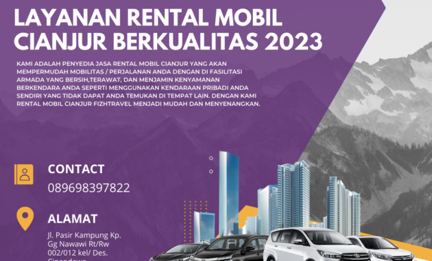 Layanan Rental Mobil Cianjur Berkualitas 2023